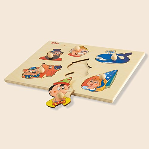 Dida - Steckpuzzle - Das Märchen von Pinocchio. Greifpuzzle Für Kleinkinder Mit Bequemen Holzknöpfen. Ideal Für Die Kinderkrippe, Die Vorschule Und Den Kindergarten