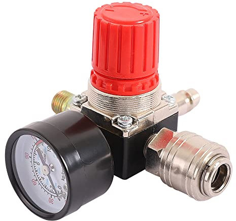 Druckregler des Luftkompressors 1/4 pneumatisches Expansionsventil,Druckregelventil Mit 180psi 12bar-Anschluss (4 Löcher)
