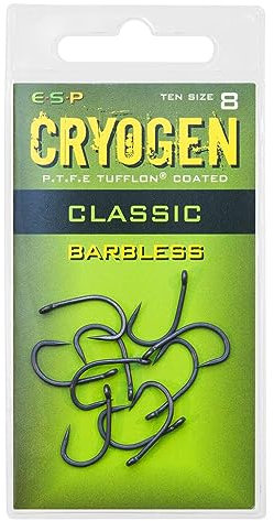 ESP Cryogen Classic Barbless Carp Hooks: 8