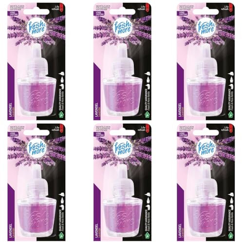 Fresh & More Nachfüllflakons für Duftstecker (6er Pack) Lavendel, 19ml