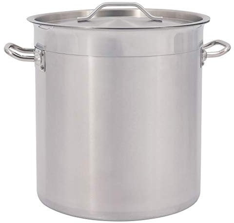 Olla de Acero Inoxidable TAIMIKO con Tapa - Fondo Compuesto de 3 Capas - Profunda Olla para Guisos, Sopas y Cocción - 17 a 50 L (50 L, 40 cm, con Tapa)