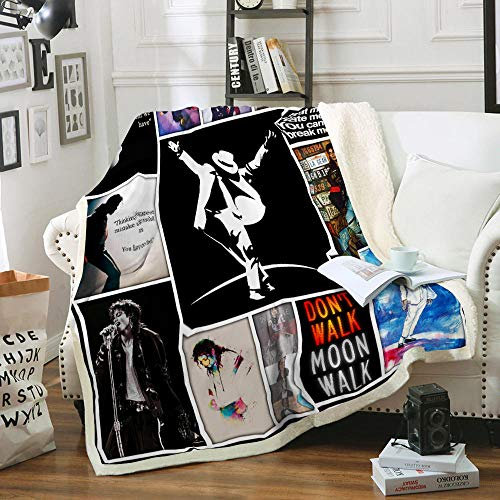 CURTAINSCSR Kuscheldecke Michael Jackson 130x150 cm Flauschige Extra Weich & Warm Wohndecke Flanell Fleecedecke, Falten Beständig/Anti-verfärben.
