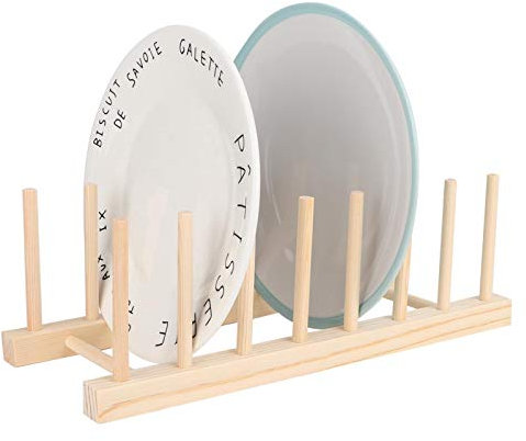 Abtropfgestell aus Holz, Abtropfgestell mit 7 Gitterrosten, multifunktionaler Abtropfgestellständer für Aufbewahrungsschüssel, Tasse