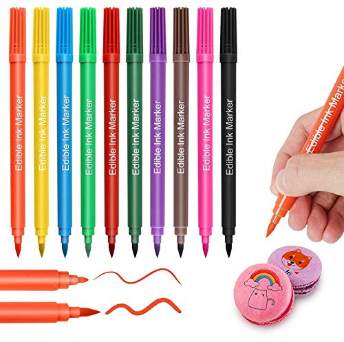 Essbare Marker, 10 Stück Lebensmittelfarbmarker, Doppelspitzen, Essbare Gourmet Writer Food Grade Decorator Pens Zum Dekorieren Von Keksen, Kuchen, Fondant, Desserts, Ostereier Schreiben
