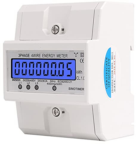 DDS024 Digitaler Drehstromzähler Digitaler Stromzähler für DIN Hutschiene Wechselstromzähler 5A 380V 1000imp/kwh 4P
