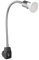 ledscom.de Steckdosenlampe LESCH Leselampe Schwanenhals, Schalter, chrom/schwarz + LED Lampe 630lm weiß