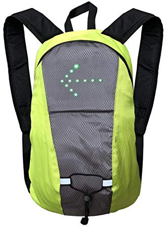 Reflektierender Rucksack für Fahrrad, 15 l, LED-Rucksack, blinkend, 500 mAh, Fahrradweste, USB, wiederaufladbar, Sicherheitstasche mit Signal, für Radsport, Laufen