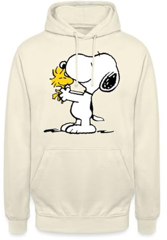 Spreadshirt Peanuts Snoopy Und Woodstock Unisex Hoodie, M, Vanille-Milchshake