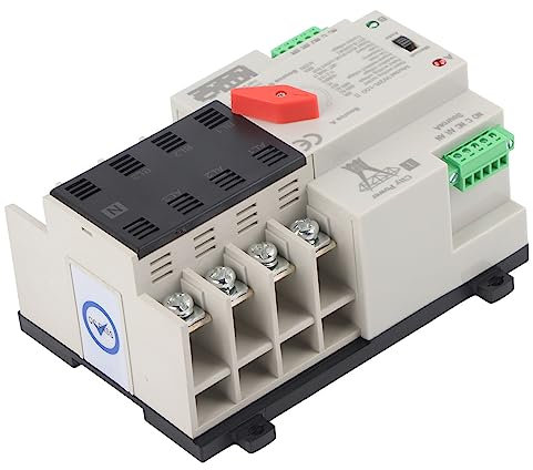 Dual Power Automatischer Transferschalter AC 400V 4P 63A ATS PC Hutschiene Lastumschalter Notstrom Umschalter für Kommunaler Strom, Generator