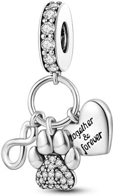 TINSLO Charm Anhänger Damen 925 Sterling Silber für Armband Charms Beads passend für Pandora Armband und Halskette, Kompatibel mit Europäischen Armbänder für Frauen Mädchen B7
