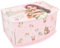 Depesche 12280 TOPModel Corgi - Schmuckkästchen in Rosa, mit Corgi-Muster, Model-Motiv und Glitzersteinen, Schmuckbox mit Spiegel und Klappdeckel