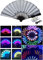 INcorioptimiC 2023 New Folding Fan Led Fan Have 365 Kinds of Illusionary Lighting with Light Up Hand Fan, Cool Multifunction Props Fan, Remote Rave Hand Fan Large Folding Hand,Gift for Party(White)