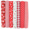 7 Stück 10 x 10 (25 cm x 25 cm) Stoff, 100% Baumwolle, Patchwork-Quadrate, Bündel Patchwork für Patchwork, Nähen, Quilten, DIY-Handwerk (Rot 2)