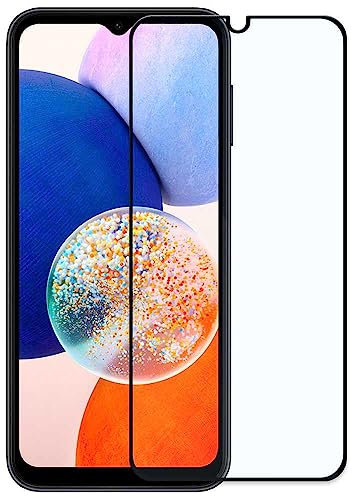 OcioDual Protecteur d’Écran Trempé avec Bord Rond Noir pour Samsung Galaxy A14 Verre Trempé Anti-poussière 9D 9H 0.3mm Cadre