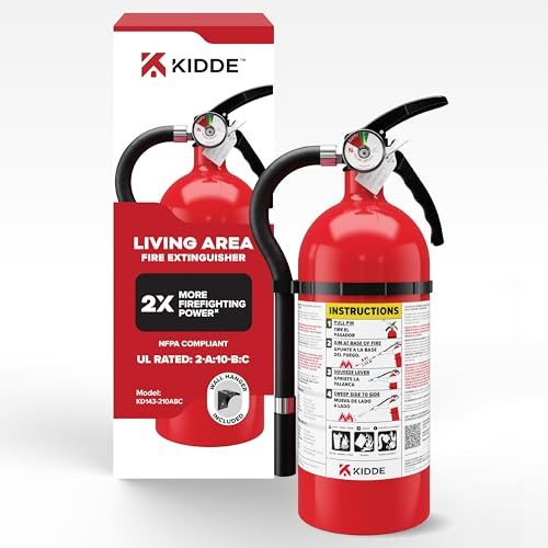 Kidde Living Area Fire Extinguisher for Home, 2-A:10-B:C, KD143-210ABC