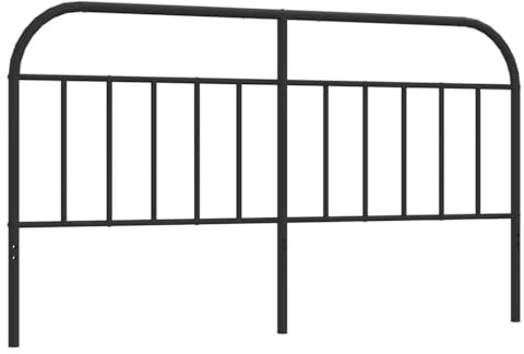 vidaXL Ersatz-Kopfteil, Bettkopfteil aus Stahl Metallkonstruktion, Betthaupt für Bett Metallbett Bettgestell, Schlafzimmer Bettzubehör, Metall Schwarz 160cm