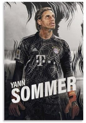 Yann Sommer Schweizer Fußballer Torwart Kunst Leinwand Poster Dekorative Malerei Wandkunst Bild Druck Moderne Dekor Unrahmen-Stil 40 x 60 cm