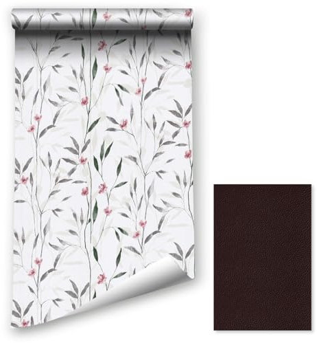 Carta da parati stacca e incolla, 44.5x400CM Carta da parati floreale a contatto Carta da parati autoadesiva per uccelli Pellicola in vinile rimovibile con toppa di riparazione in pelle autoadesiva