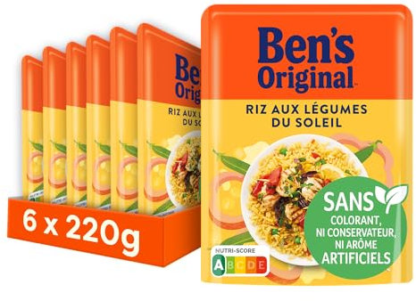 BEN'S ORIGINAL Riz aux Légumes du Soleil 2 Min (6 x 220 g)