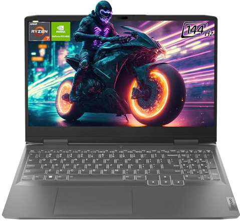 Lenovo LOQ Gaming Laptop, 15.6 FHD IPS Display, AMD Ryzen 7 7840HS, 8 GB DDR5 RAM, 512 GB PCIe SSD, NVIDIA GeForce RTX 4050, Backlit Keyboard, Windows 11 Home, Storm Grey