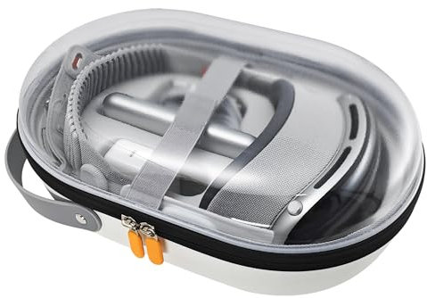 AWINNER Hard Carrying Case Compatible for Apple Vision Pro, Accessories VR Headset with Elite Strap, Ultra-Sleek Design for Travel (Transparent)