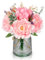 Oairse Künstliche Pfingstrose mit Glasvase Hortensien Kunstblumen Kunstblumen Künstliche Pflanzen Blumen Deko für Zuhause Geburtstagsfeier Garten Hochzeitsdeko Blumenarrangements, Rosa
