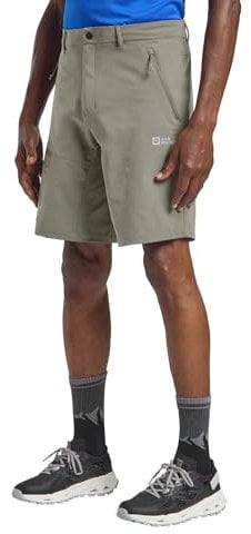 Jack Wolfskin Pico Trail Shorts M Pantaloncini da Escursionismo, Pietra, 50 Uomo