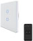 UseeLink Interruptor de luz inteligente Wifi funciona con Amazon Alexa y Google Home, interruptor de pared táctil de cristal blanco (requiere cable neutro), 1 vía, 2 vías
