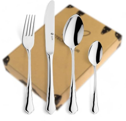 Chippendale Silber Besteckset 4-teilig erwachsen Paul Wirths Silberbesteck mit Gravur