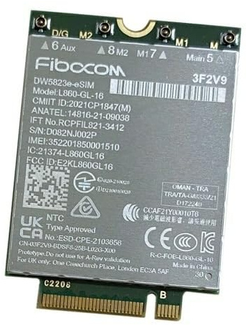 DELL DW5823E Interno WWAN 1000 Mbit/s (Dell Wireless Mobile Modem DW5823E - for 5340 5440 5540 7340 7440 7640)