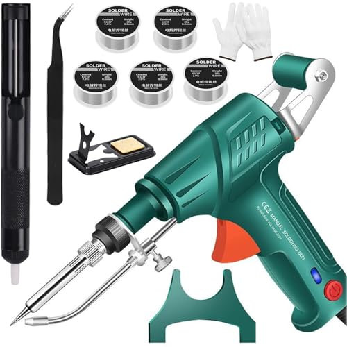 Set di 5 pistoni industriali ad alta velocità, saldatrice Ayyecoeeye, versatile e riscaldata internamente, saldatrice laser industriale con filo di stagno di ricambio, set di saldatura ad alta