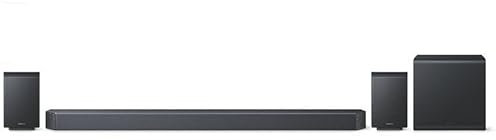 SAMSUNG HW-Q935GF Q-Series 9.1.4-Kanal-Soundbar für Fernseher, Kabelloser 6,5-Subwoofer, 2.0.2-Kanal-Rücklautsprecher, Kabelloses Dolby Atmos und DTS:X, SpaceFit Sound Pro, Q-Symphony