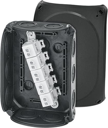 Hensel Kabelabzweigkasten DK 1010 B 2,5-10 qmm 3phasig, 16 qmm 1phasig, 5polig mit Klemme IP66 schwarz