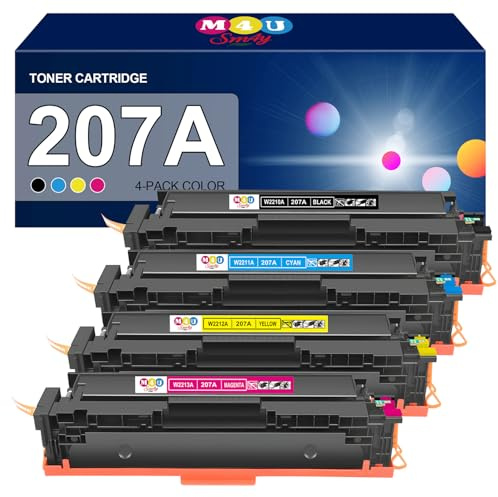 207A MFP M283fdw Tonerkartuschen 4er Pack Kompatibel für HP 207A W2210A | für Color Laser jet Pro MFP M283fdw M282nw M255dw M283fdn M255nw(Schwarz Cyan Gelb Magenta)