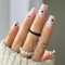 24 Pieces Elegant Press On Nails Black Heart Stick On Nails Polka Dots Artificial Nails Short False Nails For Women Girls