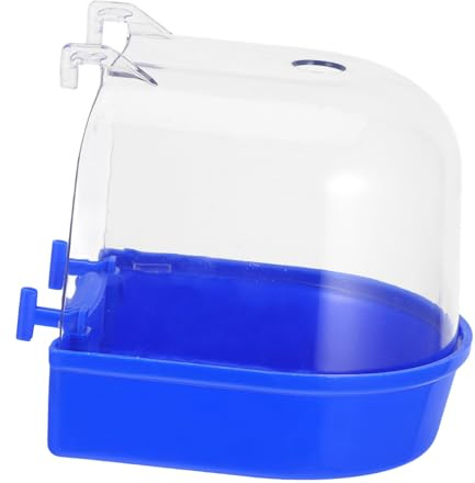 Toyvian Vogelbadewanne für Käfig Papagei mit Spritzwassergeschützten Rändern Abnehmbarem Boden Einfache Installation Komfortable Badefläche Geeignet für Wellensittiche und Kleine Vögel