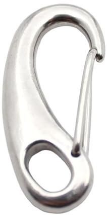 5 Stück Edelstahl-Schnellspanner-Haken, Eierform, Feder-Karabinerhaken, multifunktional, Wandern, Camping, Gürtelkarabiner, Eierform, Feder-Karabinerhaken, Schnellspanner-resistent, 5 Stück