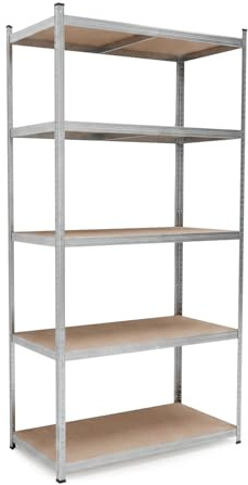 BELKO® Schwerlastregal C223 Verzinkt, 200x100x50 cm, XL Lagerregal & Kellerregal, Metallregal mit 5 Böden, Steckregal bis 900kg extrem belastbar (180kg pro Ebene), Werkstattregal