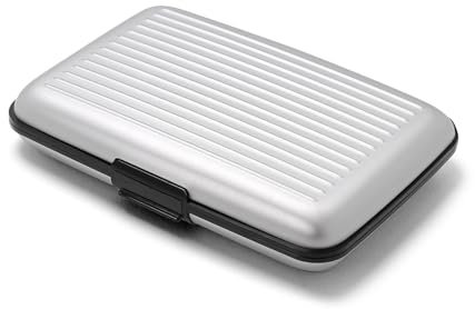 ÖGON -DESIGNS- Aluminium Kartenetui, RFID Schutz vor Betrug und Entmagnetisierung, Kompakte Geldbörse, Modell Smart Case Stockholm V1