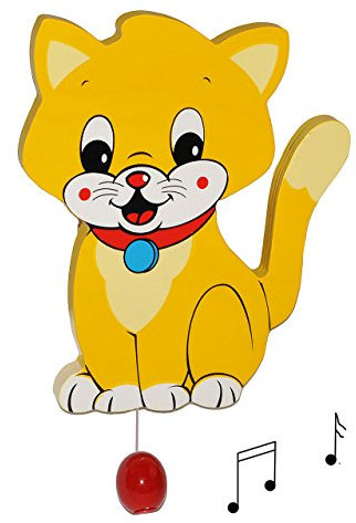 alles-meine.de GmbH Spieluhr aus Holz - Katze Wiegenlied - Guten Abend Gute Nacht - Kinderzimmer Melody - Tiere - Musikspieluhr für Kinder mit Spielwerk - Wand/als Wandbild..