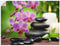 ARTland Wanddeko Wandtattoo selbstklebende Vinylfolie 120x90 cm Asien Wellness Zen Spa Steine Blumen Blüten Entspannung Pink T5OM