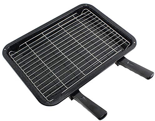 SPARES2GO Large Grill Pan, Rack & Dual Detachable Handles for Lamona Oven Cookers