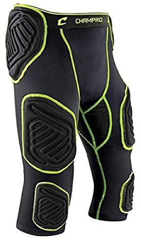 Champro Bull Rush 7-Pad Girdle, Anthrazit, schwarzer Einsatz, Jugend Large