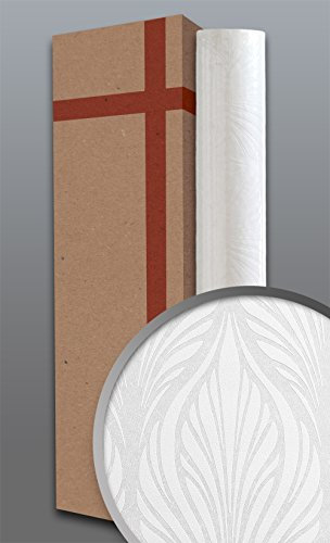 EDEM Barock Ornament Struktur Tapete 83003BR60-4 Vliestapete zum Überstreichen weiß 4 Rollen / 106 m2