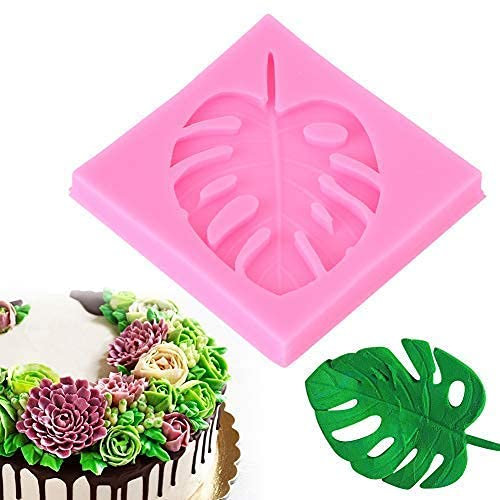 Jeffergarden Stampo foglie silicone, modello torta Torta in silicone fatta in casa Monstera 3D foglia fondente stampo gel di silice stampo per torta stampi per bambini