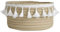 Inwagui Baby Aufbewahrungskorb Faltbar Natur Baumwollseil Aufbewahrungsbox Dekorativer Korb mit Quasten für Spielzeug, Kosmetik, Accessoires - Beige/Medium