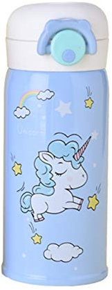tyjfd Travel Quick Press Isolation sous Vide Thermos Licorn Adorable Gourde INOX Étudiant Enfant VSCO Girl for Sports Mugs