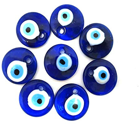 Perlin 10 STK Nazar Boncuk Boncugu 2,5/3/4/5cm Blaues Auge Evil Eye Türkischer Glücksbringer Gastgeschenke Glas Perlen Dekoration Amulett Anhänger Wanddeko Babyparty Sünnet bebek sekeri (10, 2,5 cm)