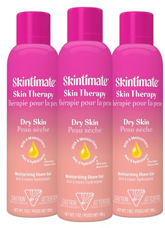Skintimate Skin Therapy Dry Skin Shave Gel for Women, 3 Pack | Skintimate Shaving Cream for Women, Womens Shaving Cream, Shaving Foam, Womens Shave Gel, Pack of 3, 7oz each