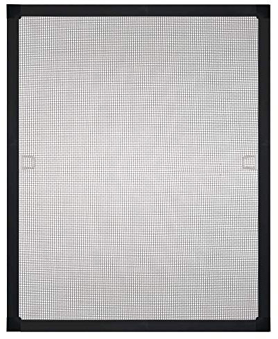 Moustiquaire PALMAT pour Fenêtre avec Cadre en Aluminium et un kit d’accessoires pour tailles fixes, Prévention des insectes, Aucun perçage nécessaire, Montage rapide (100 x 130 cm, Noir)